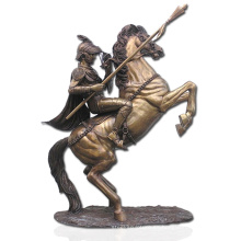 soldado de bronce de alta calidad y estatua de caballo